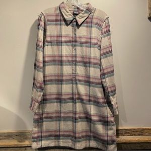 Patagonia Fjord Dress Cabin Time Drifter Grey Plaid